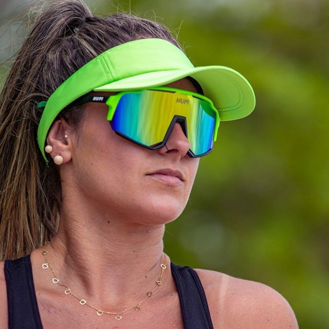 Viseira para Corrida HUPI Verde Flúor Verde