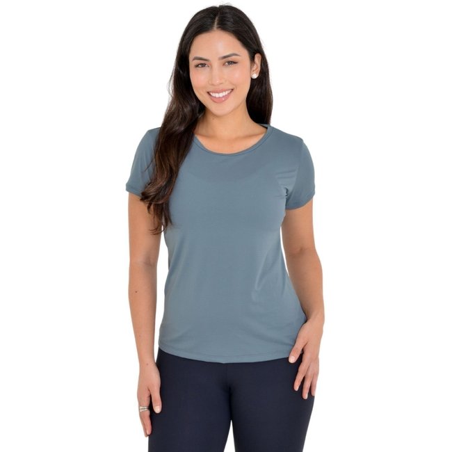 Camiseta Feminina Lublanc Fitness Cinza