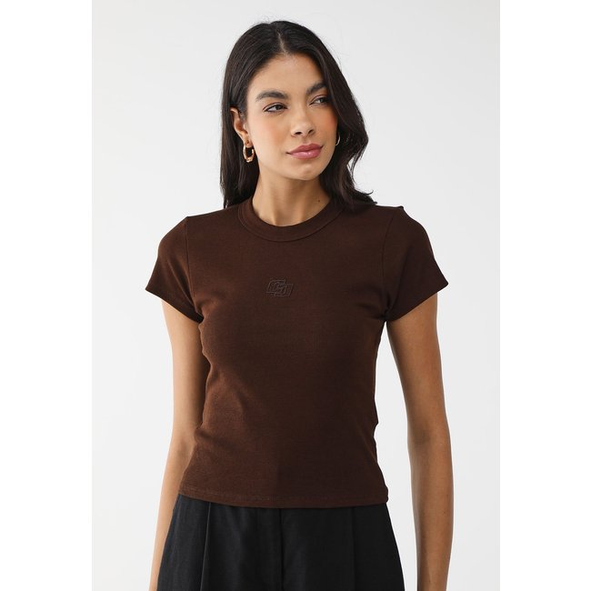 Camiseta Colcci Ajustada Logo Marrom