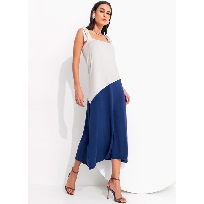 Vestido Off White Em Malha De Viscose Quintess
