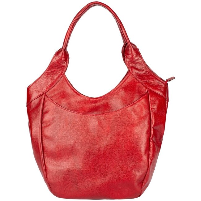 Bolsa saco grande de couro liso Cíntia Vermelho