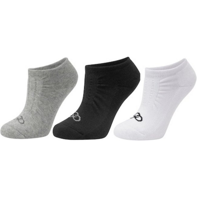 Kit 3 Pares de Meias Feminina Olympikus Cano Curto Branco/Preto/Cinza - Tam 33/38