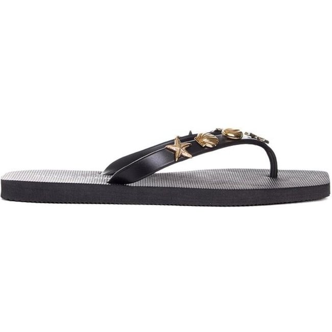 Chinelo Feminino Giulia Domna Biico Quadrado Preto Incolor