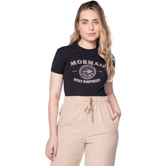 Blusa Feminina Baby Tee Mormaii Estampa Frontal Preto