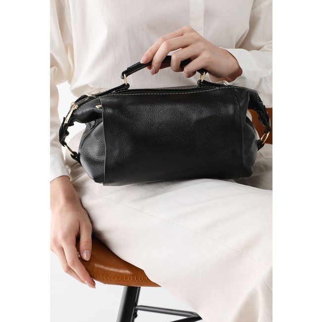 Bolsa SN Couros Grécia Preto