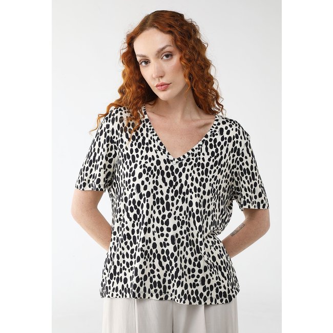 Blusa Lança Perfume Reta Estampada Off-White