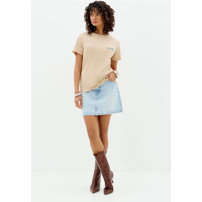 Saia Curta Jeans Claro Feminina Inblanche