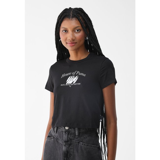 Camiseta Cropped Puma Reta Music Baby Preta