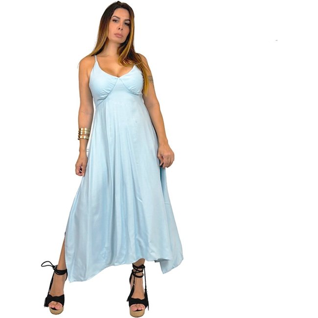 Vestido Dress Code Midi Baby Blue Fenda