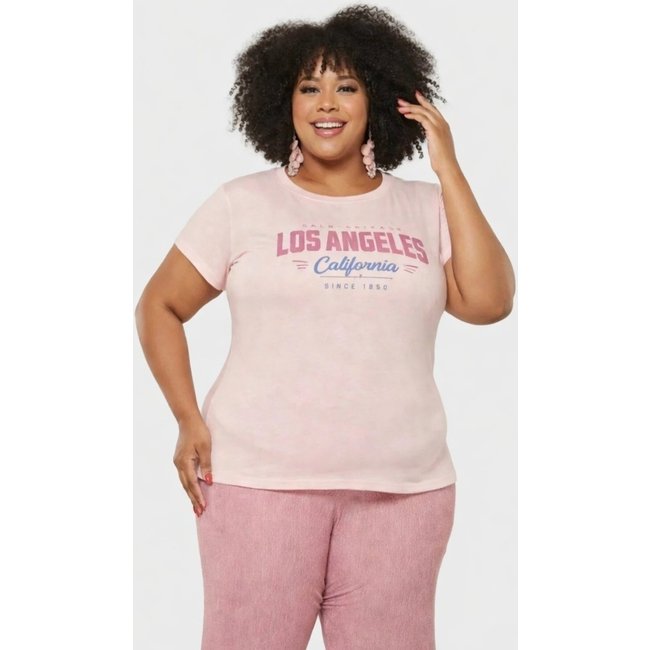 T-shirt Plus Size D Bell Outlet Fashion Los Angeles Rosa