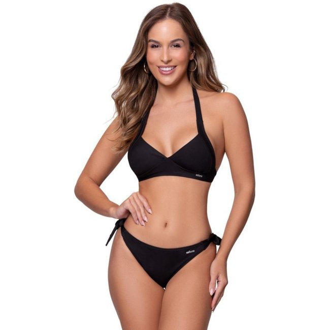 Conjunto Biquíni Selene Top + Calcinha de Amarrar Feminino - Preto - selene