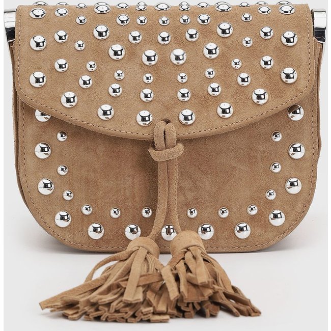Bolsa Feminina Luiza Barcelos Alça Tachas Bege