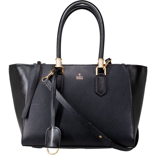 Bolsa Grande Feminina Schutz Tote Lauren Tiracolo Couro Preto Black