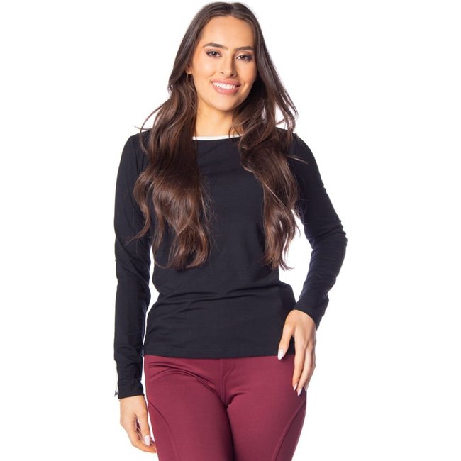 Blusa Feminina Olho Fatal com Recorte nas Costas Preto/branco