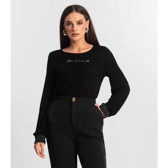 Blusa Manga Longa Tricot Endlles Preto