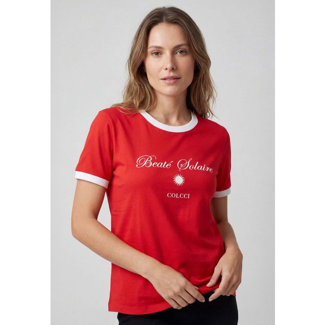 Camiseta Feminina Colcci Beaute Solaire Vermelha