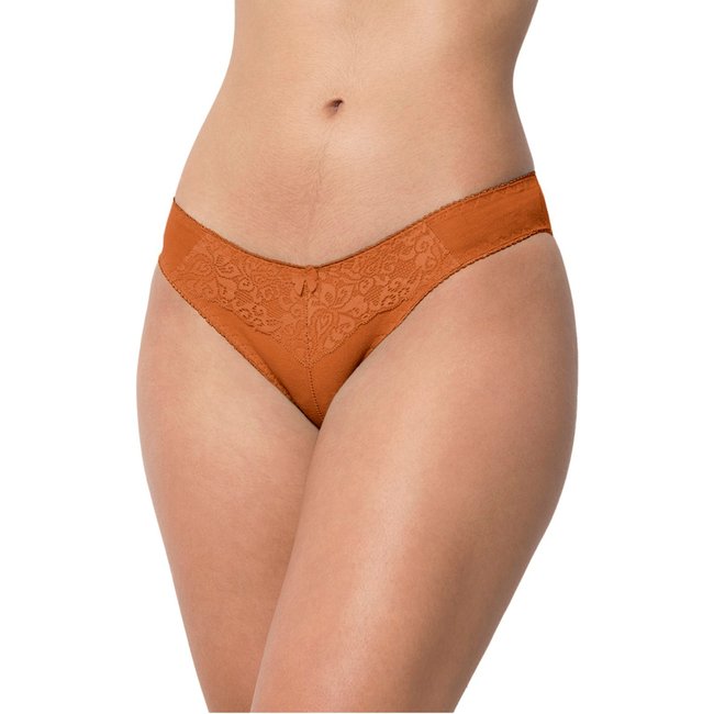 Calcinha Cotton Tetê Variedades Tanga Algodão Modelagem Perfeita Confortavel Terra Cota