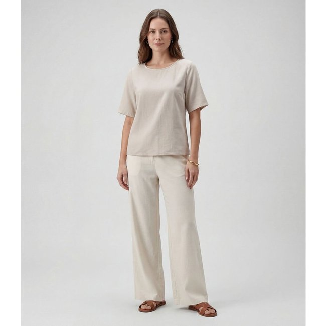 Blusa Cropped Feminina Em Viscose Infinita Cor Bege