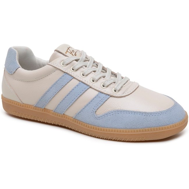 Tênis Casual Slim Feminino Couro Legítimo Festa Lançamento Paty Clássico Dia a Dia Azul