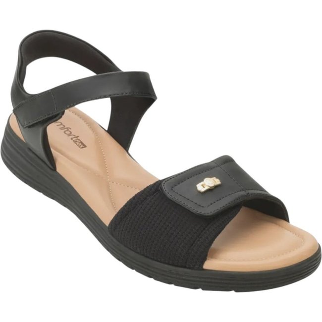 Sandalia Comfortflex Fechamento Ajustavel 2551303 Preto