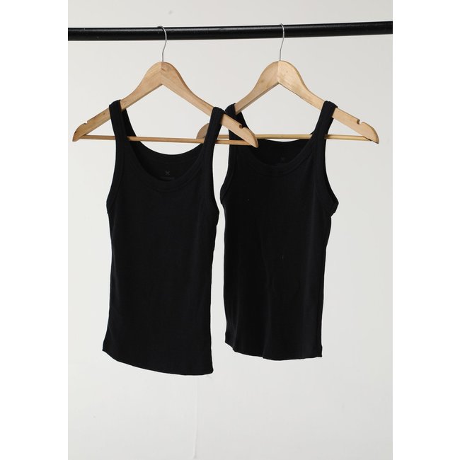 Kit Com 2 Regatas Básicas Femininas Slim Em Ribana Canelada