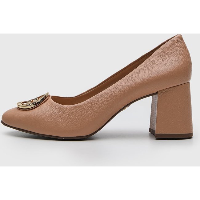 Scarpin Feminino Jorge Bischoff Salto Bloco Nude