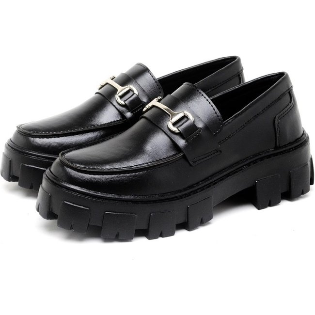 Sapato Mocassim Feminino Okford DUBUY 1412FG Preto