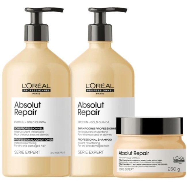 Kit L'Oréal Absolut Repair Gold Quinoa + Protein Golden Trio
