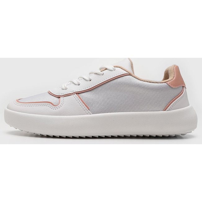 Tênis Feminino Moleca Listras Branco e Rosa