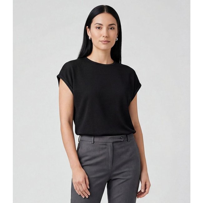 Blusa Feminina Manga Cavada Infinita Cor Preto