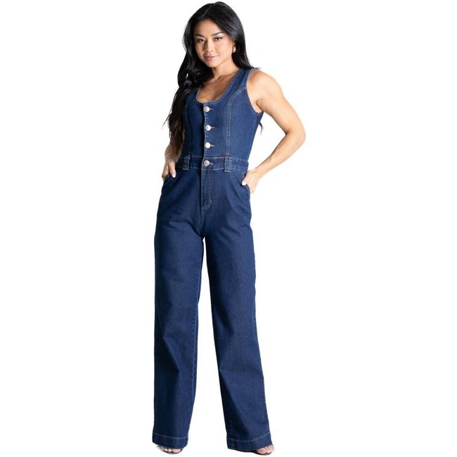 Macacão Jeans Sawary - 281284 - Azul - Sawary