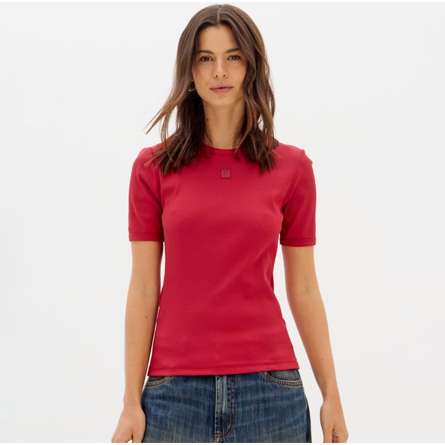 Blusa Easy Lança Perfume Canelada Ou26 Vermelho Feminino