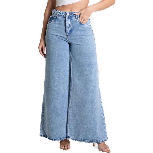 Calça Jeans Sawary Super Wide Leg - 281553 - Azul - Sawary