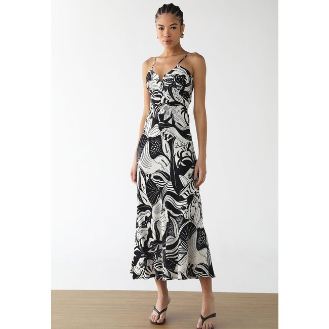 Vestido Feminino Farm Estampa Gráfica Preto