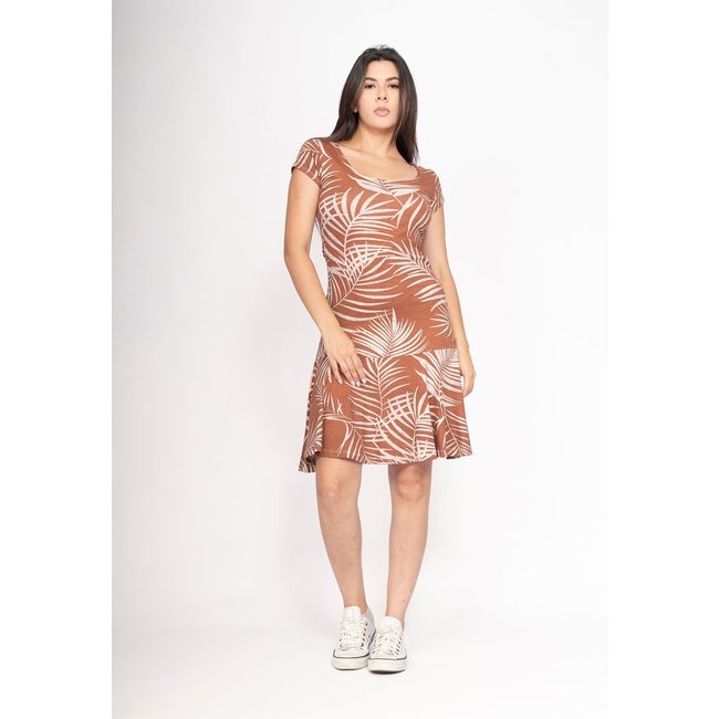 Vestido CabanaFree Aiyra Curto Malha Palmas da Terra