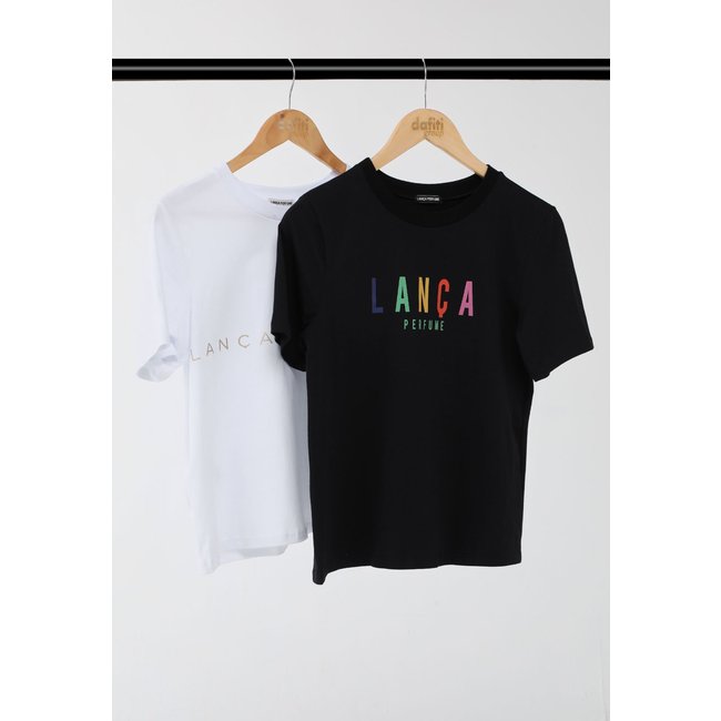 Camiseta Feminina Lança Perfume Logo Colorido Branca