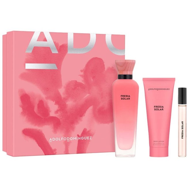 Kit Adolfo Dominguez Água Fresca Fresia Solar EDP Perfume Feminino 120ml + EDP 10ml + Creme Corporal 75ml