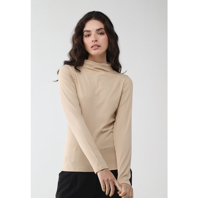 Blusa Feminina Lez a Lez Malha Canelada Sevilha Bege