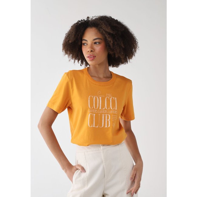 Camiseta Colcci Estampa Colcci Lovers Club Amarela