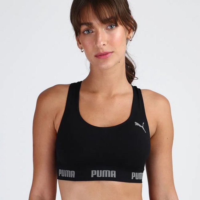 Top Puma Sem Costura Preto Feminino