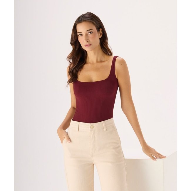 Regata Makenji Underwear Decote Quadrado Feminina Bordo