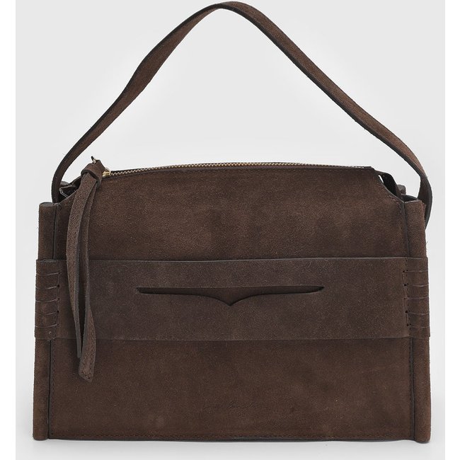 Bolsa Luiza Barcelos Transversal Suede Marrom