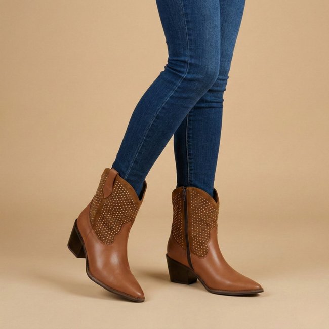 Bota Maria Paua Store Texana Feminina Cano Curto Cowgirl Country Western Luxo Amarelo