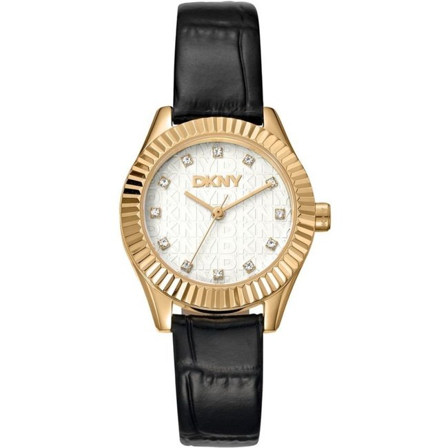 Relógio Feminino DKNY Chambers Preto Couro Donna Karan Donna Karan