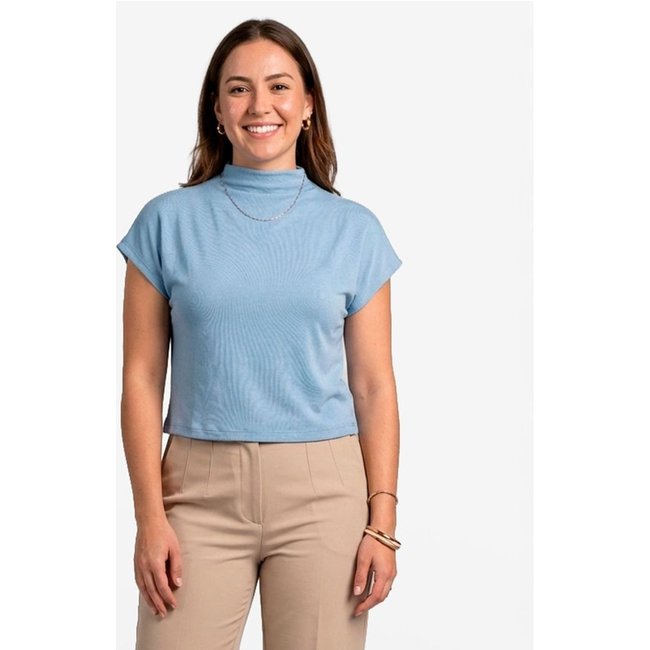 Blusa Feminina Com Gola Chaminé Select Azul
