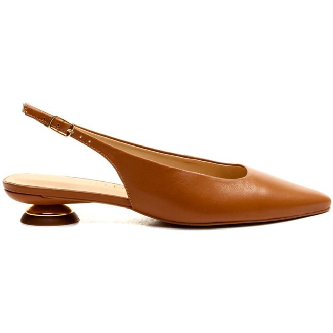 Slingback Couro Marrom Salto Baixo Cecconello 2645001-14