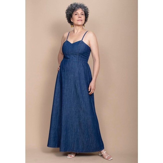 Vestido Amazônia Vital Jeans Longo com Alça