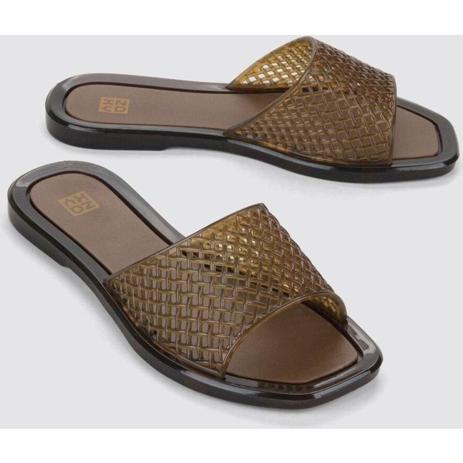 Chinelo Slide Zaxy Mesh Marrom