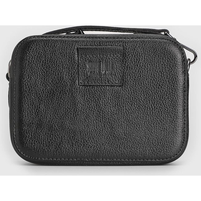 Bolsa Tiracolo Santa Lolla em Couro Lezard Preta