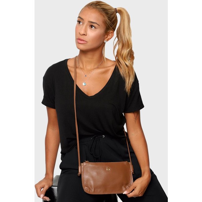 Bolsa Transversal Couro Mariart 201MRT Havana